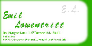 emil lowentritt business card